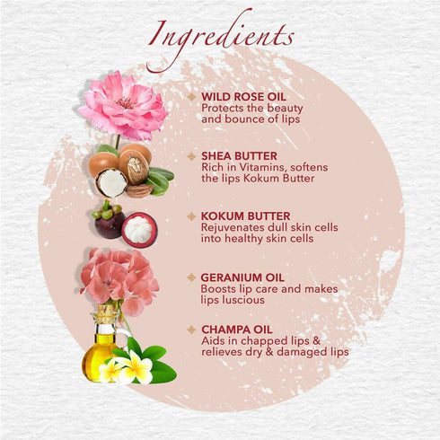 Khadi Essentials Wild Rose Lip Balm with Shea Butter And Essential Oils